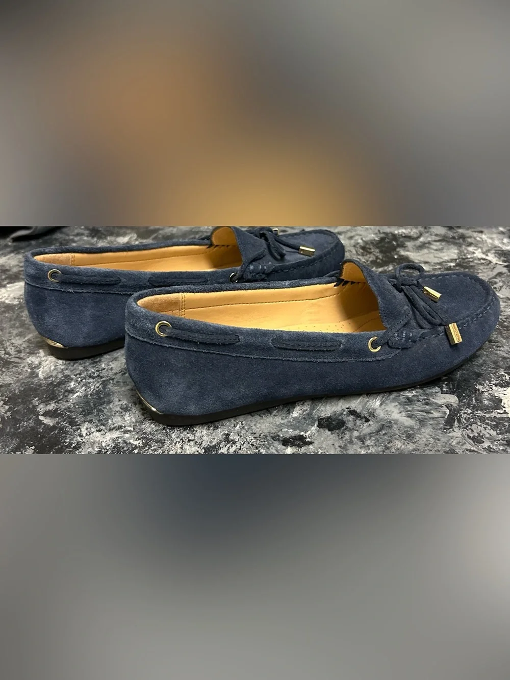 Michael Kors Daisy Navy Suede Moccasin Loafers